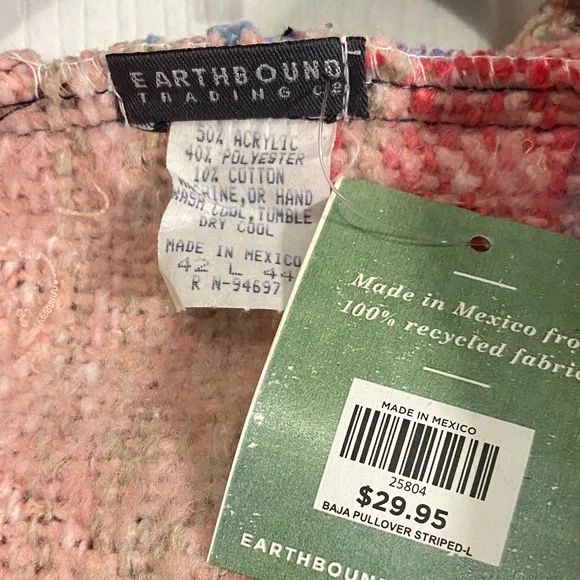EARTHBOUND Pastel Striped Women's Sweater - Picture 2 of 4